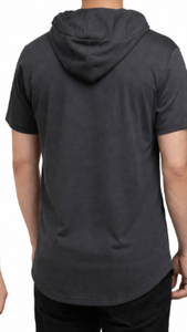 Sweat à capuche à manches courtes en tissu éponge imprimé, écologique, pour l'entraînement, avec cordon de serrage, pour homme - Product Image 5