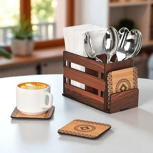 Cubiertos de Madera Hechos a Mano, Utensilios de Bambú Ecológicos, Vajilla de Cocina, Juego de Cubiertos Portátiles Rústicos Reutilizables - Product Image 1