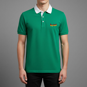 เสื้อโปโลชายคุณภาพสูง ผ้าฝ้าย 100% ปักโลโก้ด้วยความร้อน ผ้าถัก แห้งเร็ว สวมใส่สบาย สไตล์สตรีทแวร์ - Product Image 4