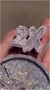 Bijoux Hip Hop, pendentif personnalisé en moissanite, argent 925, logo 3D, pendentif en moissanite VVS, colliers, bijoux de créateur - Product Image 4