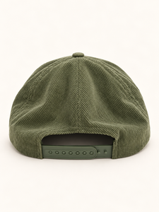 Casquette de baseball unisexe en velours côtelé vert à 5 panneaux, chapeau d'extérieur avec broderie montagne et forêt - Product Image 5