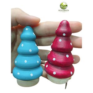Figuras de Madera Hechas a Mano de Árbol de Navidad y Muñeco de Nieve para Colorear, Manualidades Navideñas - Product Image 6
