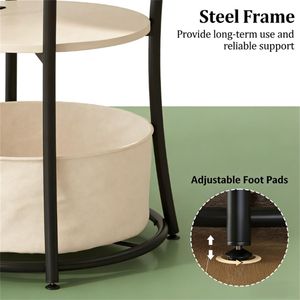 Natural Wood Round Edge <b>Sofa</b> <b>Table</b> with Storage Rack Elegant Coffee <b>Table</b> - Product Image 2