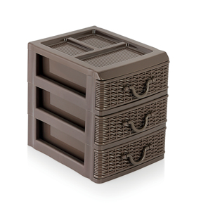 Stackable Plastic <b>Storage</b> <b>Drawers</b> Rectangle Minimalist Design 3 TIER - Product Image 3