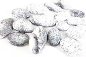 Opale dendritique naturelle blanche, pierre précieuse en vrac pour la création de bijoux, cabochon en vrac - Product Image 6
