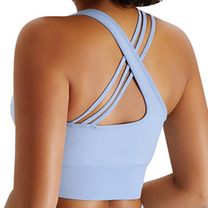 Ensemble de yoga pour femmes économique avec bretelles croisées et col rond en tissu spandex sans couture pour l'entraînement, la course et les exercices - Product Image 6