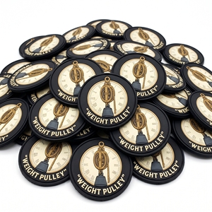 Fournisseur en gros de patchs ronds en PVC et caoutchouc, design Astrolabe personnalisé, badge doré et noir, emblème auto-agrippant - Product Image 4