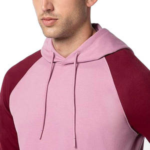 Conjunto Deportivo con Sudadera con Capucha Color Granate y Rosa para Hombre |   Chándal de Forro Polar con Bloques de Color Personalizados |   Conjunto de Sudadera con Capucha y Pantalones Deportivos de Dos Tonos - Product Image 5