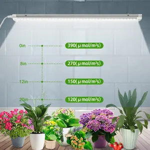 JESLED 4ft T8 luz de espectro completo super brilhante para plantas LED tiras de luz para cultivo de plantas tubo de luz para plantas de interior com efeito de estufa