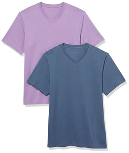 FASHIONWEAR Custom Men summer Plain T Shirts slim <b>fit</b> <b>v</b> neck Short Sleeve Breathable high quality streetwear tshirts OEM Service - Product Image 1