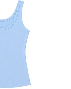 Ensemble deux pièces décontracté d'été pour femme : débardeur bleu ciel personnalisé par le fabricant et short vert olive – Tenue de détente sans manches - Product Image 3
