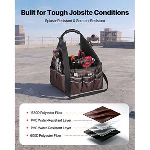 Borsa Porta Attrezzi da 13 Pollici con 45 Tasche - Organizer per Manutenzione Elettrica con Tracolla Regolabile - Product Image 4
