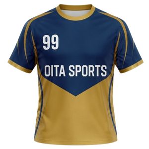 Men <b>Navy</b> Gold Two Tone Handball Uniform Jersey Short Sleeve Team Wear Polyester Sports Match Training Clothing - Product Image 1