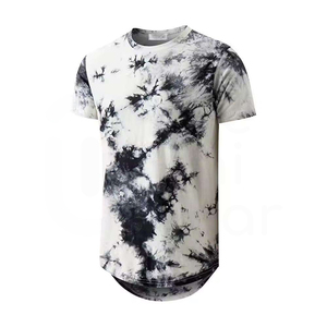 Camiseta de Punto Tie-Dye para Hombre, Casual, de Manga Corta, Cuello Redondo, con Diseño en Morado y Rosa, Corte Regular - Product Image 1