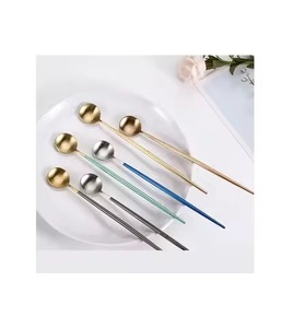 Cuchara de Té de Metal de Estilo Contemporáneo, Cuchara de Café de Acero Inoxidable, Cuchara para Remover Azúcar, Cubertería para Postre, Decoración de Mesa - Product Image 1