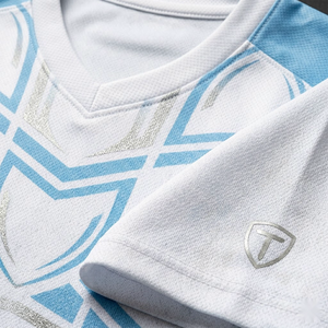 Camiseta Deportiva Personalizada con Logotipo, Nombre y Número |   Uniforme de Equipo de Manga Corta Transpirable con Estampado Digital Gráfico en Verde Azulado y Negro - Product Image 5