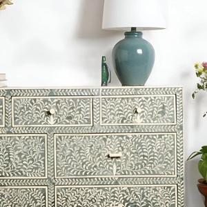 ILAHI's Bone Inlay <b>Drawer</b> Modern Design Agate Detailing Storage Portable Home Furniture - Product Image 1