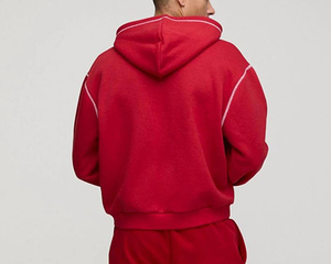 420g 100% Cotton Solid <b>Red</b> Color Custom Printed Zipper Hoodie <b>Men's</b> Trendy Brand Top Quality Custom <b>Men's</b> Zipper Hoodie - Product Image 3