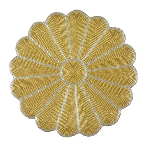 Handcrafted Glass Beaded Placemat Mat Pinwheel Bliss Placemat Design Placemat by Saro Lifestyle Shamrock Coquette Bow Placemat - Product Image 6