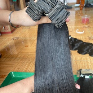 Cinta de pelo liso de color natural de doble estirado en hueso virgen crudo directamente de extensiones de cabello de cinta de Vietnam - Product Image 6