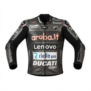 Men’s Ducati Cowhide Leather <b>Racing</b> <b>Jacket</b>/Chaqueta MotoCP Style CE Level 2 Armor Motorcycle Track Riding Protective Gear CE - Product Image 1