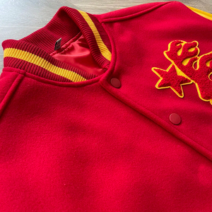 OEM Custom Logo Letterman Baseball Varsity Jackets Leather Sleeve Tiger Stitch Casual Street Wear Men Waterproof Windproof - Product Image 5