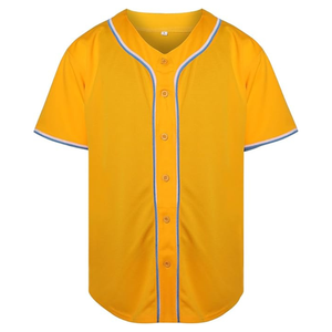 Maillot de baseball jaune uni, décontracté, pour événements sportifs, tenue d'équipe, chemise de sport - Product Image 1