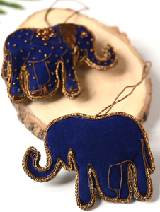 Adorno Decorativo de Lujo Hecho a Mano en India con Bordado Zari y Zardozi, con Cuentas, para Colgar y como Llavero, para Decoración del Hogar - Product Image 2