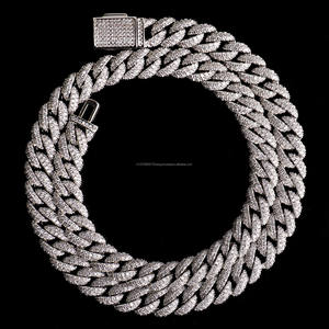 VVS Moissanite Diamond <b>Iced</b> <b>Out</b> Hip Hop <b>Chain</b> 925 Sterling Silver Bling Necklace for Men & Women - Product Image 1