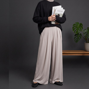 Pantalon ample et culotte pour femme, taille confortable, grande taille - Product Image 1