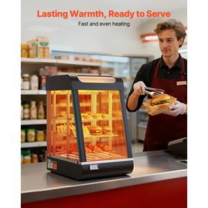 Scaldavivande Commerciale a 3 Livelli con Luci LED da 800W, Vetrina Espositiva con Ripiani Regolabili per Mantenere Caldi gli Alimenti (da 86 a 185°F) - Product Image 2