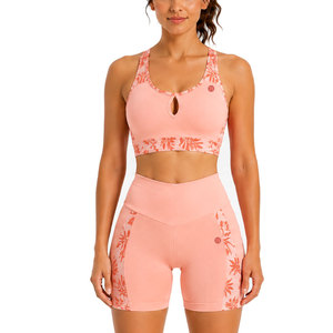 Ensemble de sport côtelé sans couture pour femme, taille haute, extensible, idéal pour le fitness, la gym, l'entraînement, la course et l'exercice. - Product Image 1