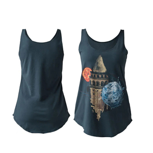 100% Cotton women tank <b>top</b> High Quality Made in Pakistan Custom Latest Blue color Tank <b>top</b> Quick dry & Breathable Tank <b>top</b> - Product Image 5