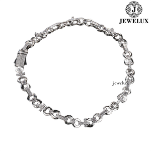 Collier ras du cou en argent 925 de haute qualité avec moissanite, chaîne à maillons plaquée rhodium, design couronne de luxe, bijoux unisexes pour soirée, pour l'exportation - Product Image 4