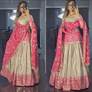 Venta al por Mayor de FATEMA FASHION, Traje de Fiesta de Boda Indio, Top Salwar Kameez Bordado con Lentejuelas de Chinon Puro, Dupatta Bordada - Product Image 1