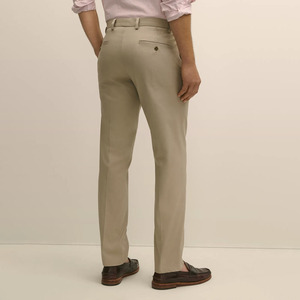 Men's 100% Cotton Casual Chino Trousers Breathable Eco-Friendly Relaxed Fit Button Fly Pockets <b>Summer</b> Office & Evening Wear <b>Pant</b> - Product Image 2