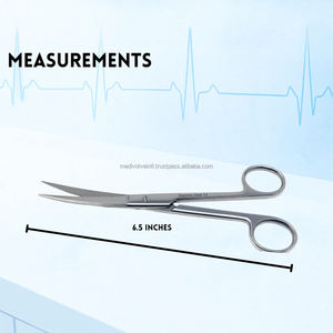 Ciseaux chirurgicaux manuels en acier inoxydable de qualité supérieure, durables, à lames courbées de 6,5 pouces, outils chirurgicaux - Product Image 3