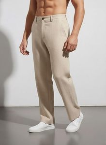Pantalons décontractés pour hommes | Pantalon droit coupe classique pour homme | Pantalons confortables et élégants pour hommes | Chinos en tissu doux pour tous les jours - Product Image 4