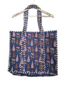 Indigo Garden Boho Summer Tote Bag Handblock Floral Forest Walk pour Garden Trails Shopper Walks - Product Image 2