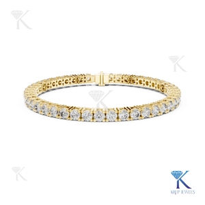 Classic 3.50 MM Cut Lab Grown Filled Diamond Tennis <b>Bracelet</b> 14K 18K <b>Solid</b> Gold Fine Unisex Luxury Bridal Jewelry Manufacturer - Product Image 1