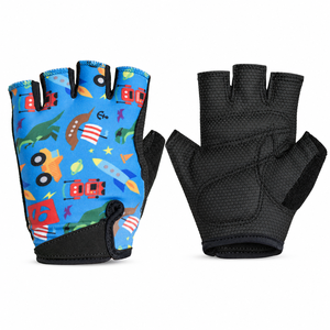 Gants de cyclisme pour enfants KhumBroCustom, demi-doigts, respirants, légers, extensibles, antidérapants, rembourrés, fermeture à boucle réglable - Product Image 1
