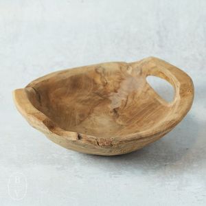 ชามไม้ทำมือพร้อมหูจับ ดีไซน์มินิมอล สำหรับเสิร์ฟอาหาร ใช้ในบ้าน - Product Image 4