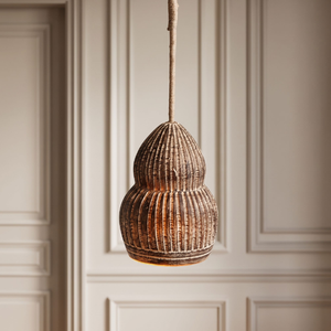 Luminaire suspendu LED en céramique terracotta moderne, alliant design minimaliste et ambiance chaleureuse, idéal pour la chambre et autres pièces. - Product Image 3