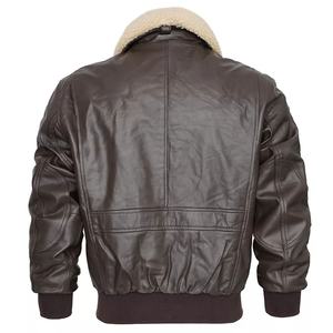 Blouson aviateur en peau de mouton de haute qualité pour homme, réversible, coupe-vent, col montant, broderie personnalisée, mode décontractée de rue - Product Image 6