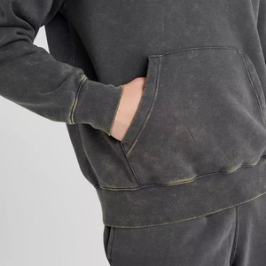 Sudadera con capucha para hombre, estilo acid wash, algodón premium, estilo urbano, logotipo personalizado, ropa informal de estilo urbano. - Product Image 4