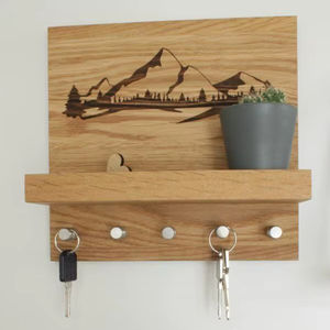 Porte-clés mural en bois, support mural pour clés, crochet mural pour clés, ensemble de crochets muraux, artisanat indien - Product Image 1