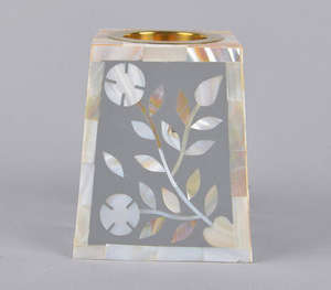 Quemador de incienso con diseño floral incrustado en nácar, colores personalizados - venta al por mayor, producto más vendido - Product Image 1