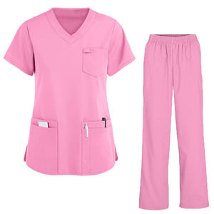 Unisex V Neck Medical Scrubs <b>Top</b> Pants Set Professional Hospital Scrubs Uniform Custom Logo 100% Cotton Jersey - Product Image 1