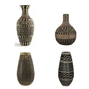 Vietrustic <b>Black</b> Woven Plant and Vase Seagrass Vase For Dinnerware Food <b>Table</b> Plant Vase - Product Image 6