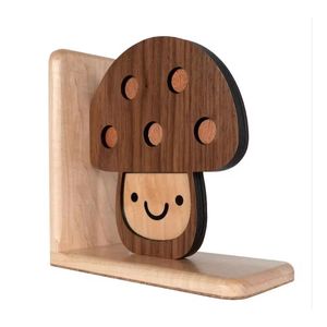 Par de sujetalibros de madera con diseño de vetas naturales, base de metal negro, minimalistas, decorativos, hechos a mano, ecológicos, modernos para el hogar - Product Image 2